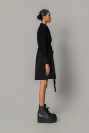 Black On Black Map Coat Dress