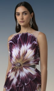Plum Radiance Sculpted Mini Dress