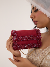 Aurel Crystal Medium Bag Red