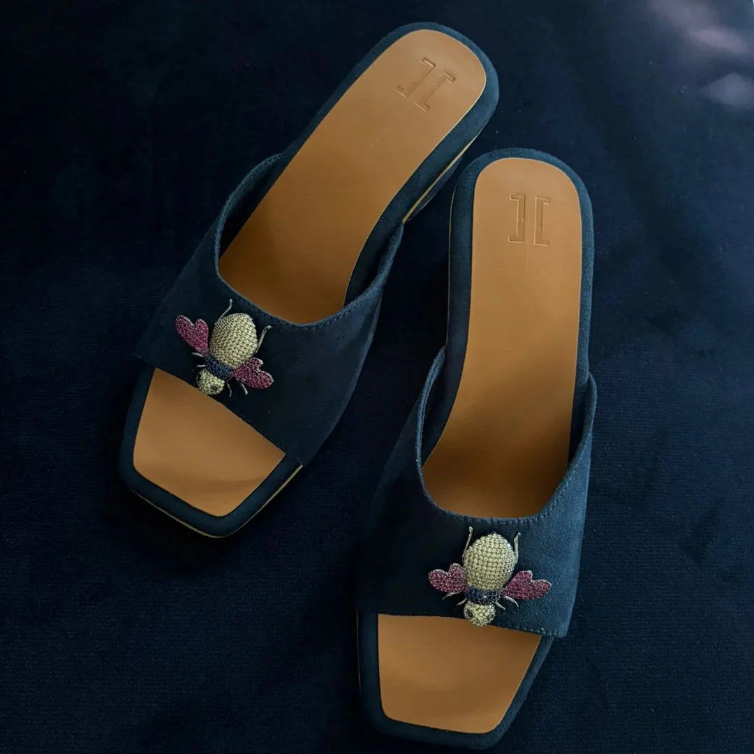 Suede Bee Heels Blue