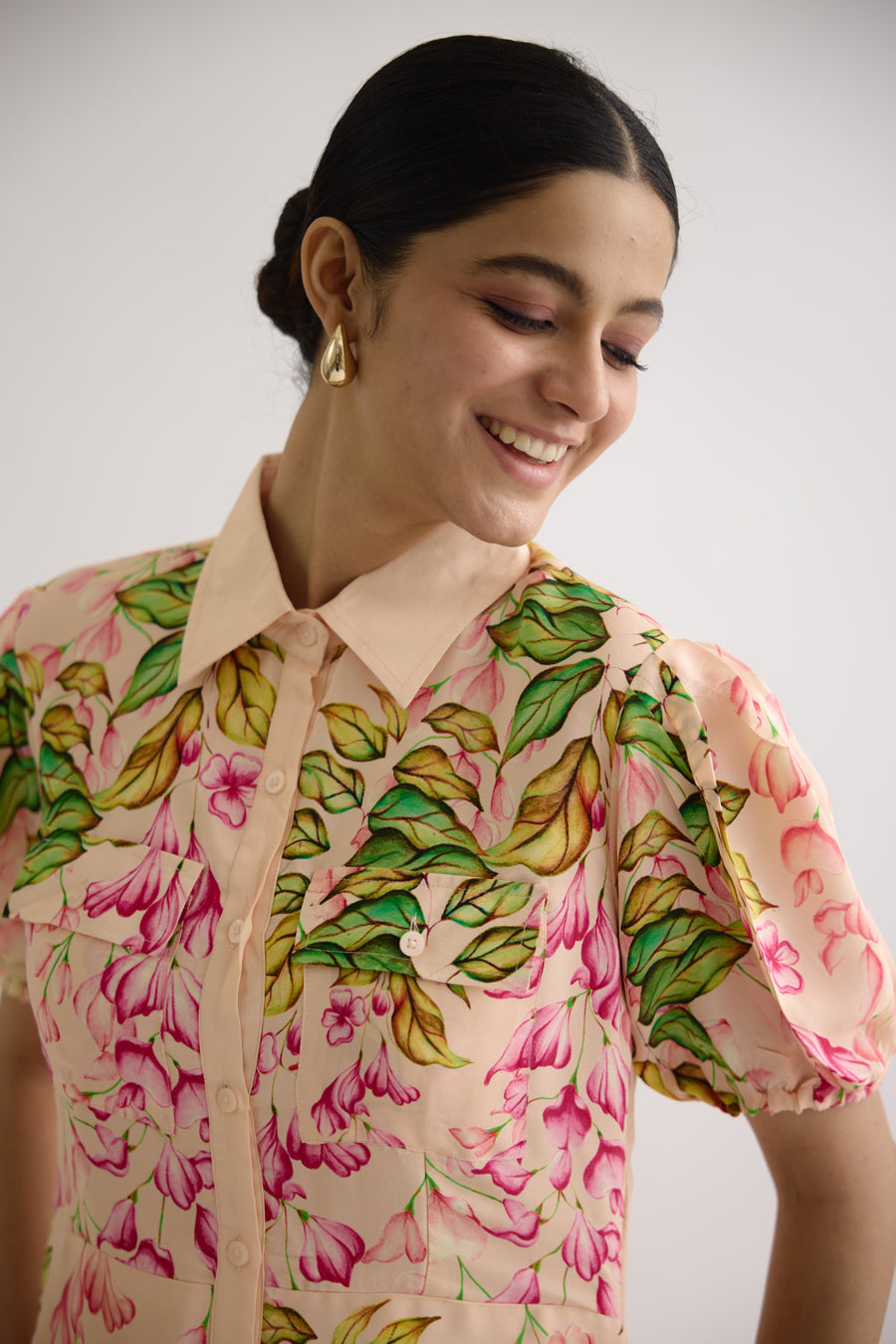 Rose Reverie Shirt Dress