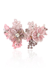Pink Lilac Stone Floral Classic Choker Set Of 4 Carnival Jewelry