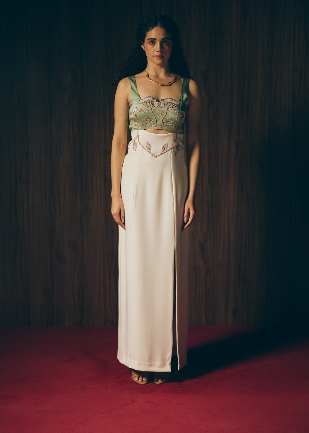 Sage silken gown image 1