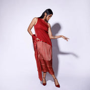 Red Stripe Polka Scarf Dress