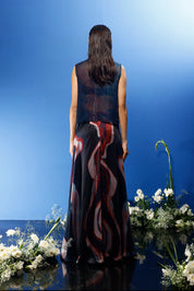 Blrd Red Floral Drape Set
