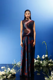 Blrd Red Floral Drape Set