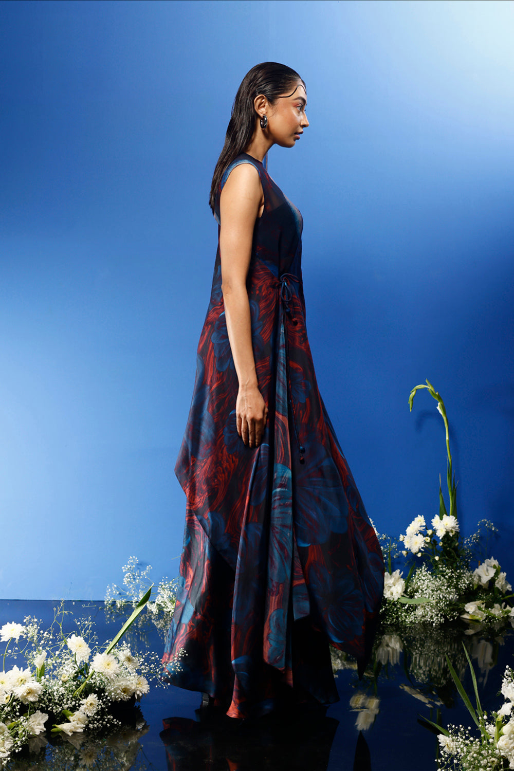 Blrd Red Floral Drape Set