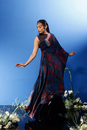 Blrd Red Floral Drape Set