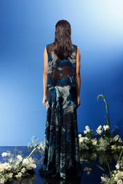Blrd Blue Floral Drape Set