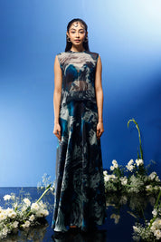 Blrd Blue Floral Drape Set