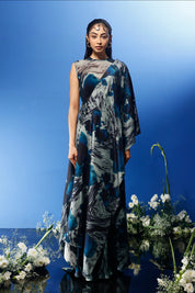 Blrd Blue Floral Drape Set