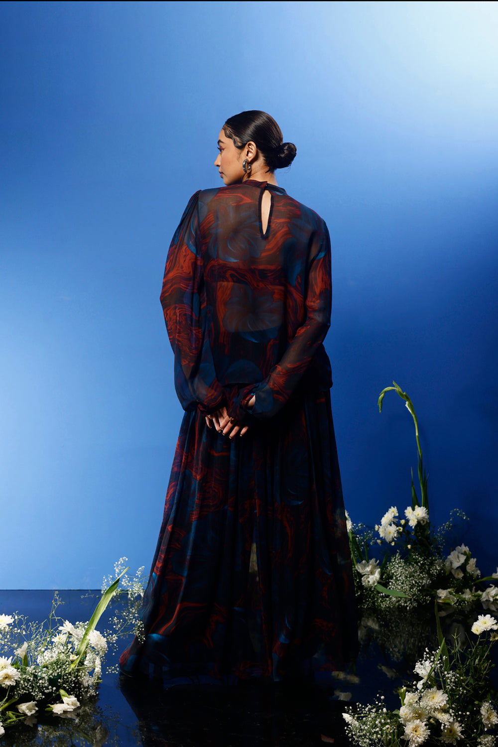 Blrd Red Floral Sharara Set