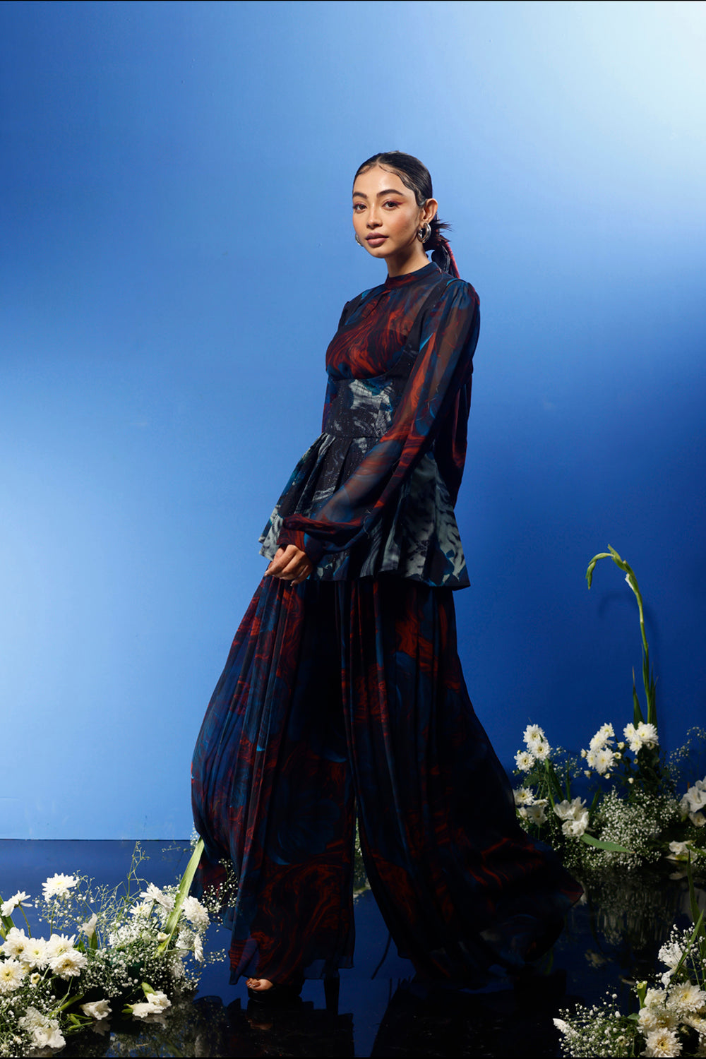 Blrd Red Floral Sharara Set
