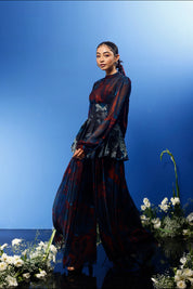 Blrd Red Floral Sharara Set