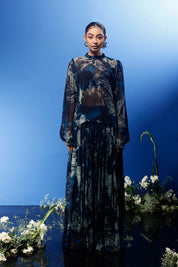 Blrd Blue Floral Sharara Set