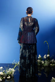 Blrd Blue Floral Sharara Set