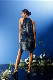 Blrd Blue Floral Halter Dress