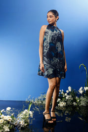 Blrd Blue Floral Halter Dress