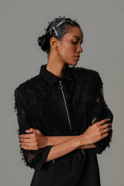 Black On Black Map Short Dress