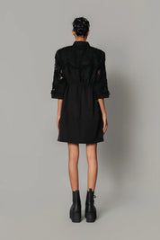 Black On Black Map Short Dress