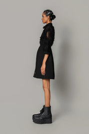 Black On Black Map Short Dress