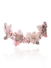 Pink Lilac Stone Floral Classic Choker Set Of 4 Carnival Jewelry