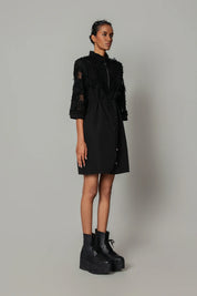 Black On Black Map Short Dress