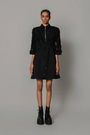 Black On Black Map Short Dress