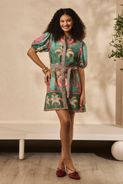 Olive Rosette Dress