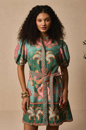 Olive Rosette Dress