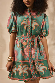 Olive Rosette Dress