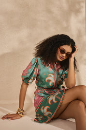 Olive Rosette Dress
