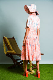 Colour Block Printed Skirt Set