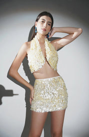 Alana Ivory Mother of Pearls Embellished Co-ord Set
