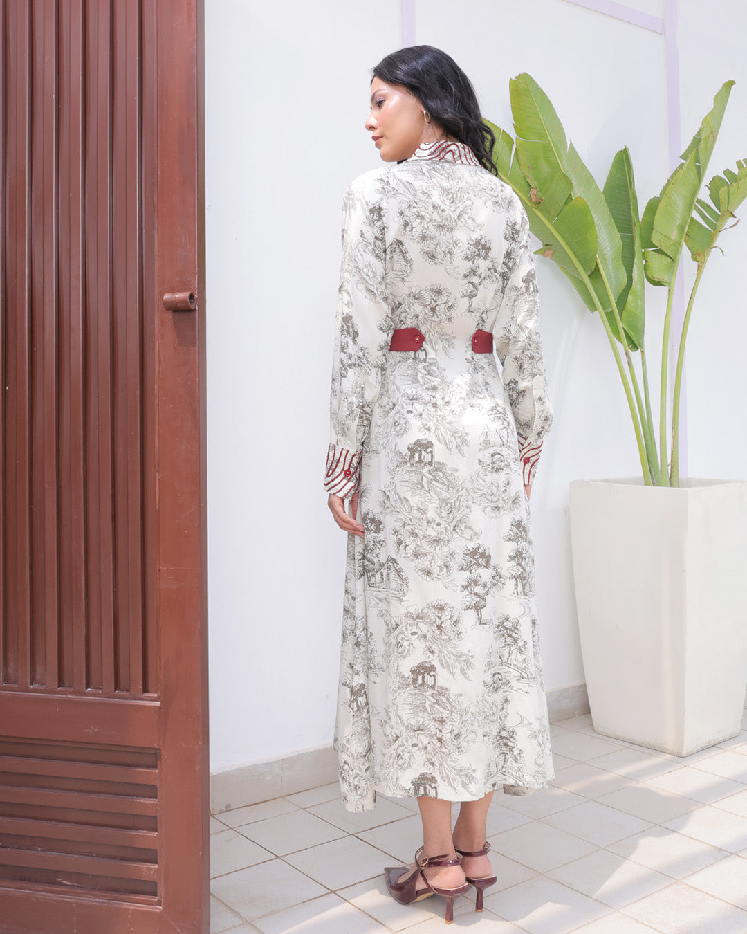 Olive Viscose Shirt Dress