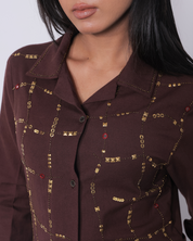 Rhea Embellished Shirt Dress