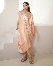 Blush Pink Kaftan Bandhej