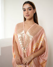 Blush Pink Kaftan Bandhej