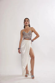 Ariel Blue Rhinestone Embellished Butterfly Top