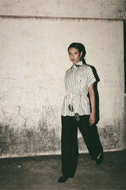 Stripe Tie Up Shirt Set
