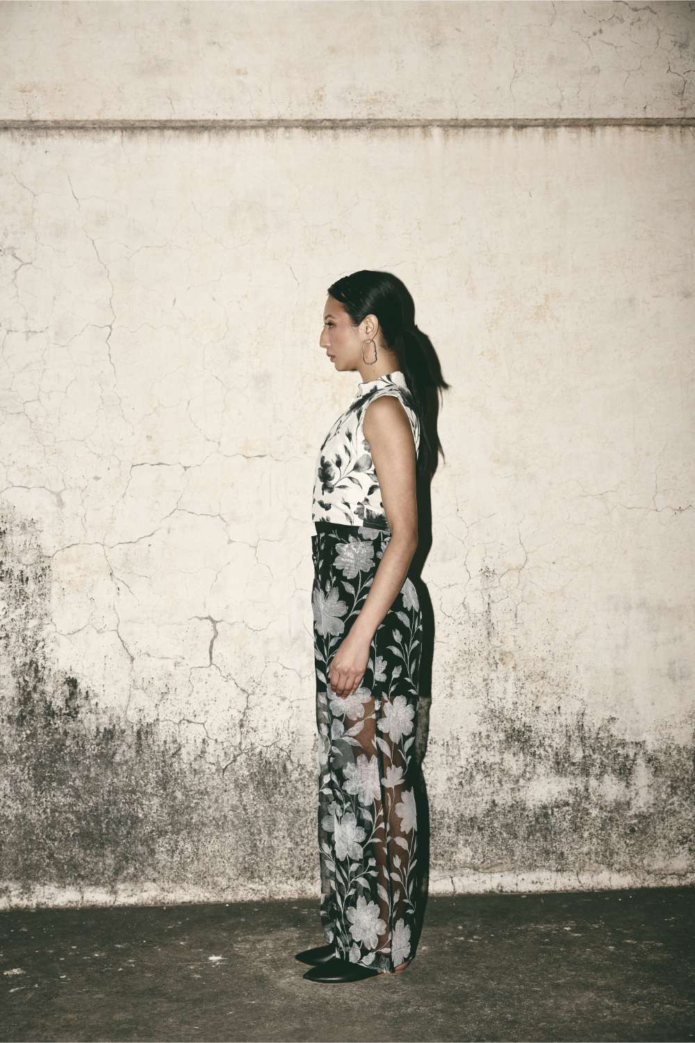 Bloom Crop Top with Floral Organza Pants