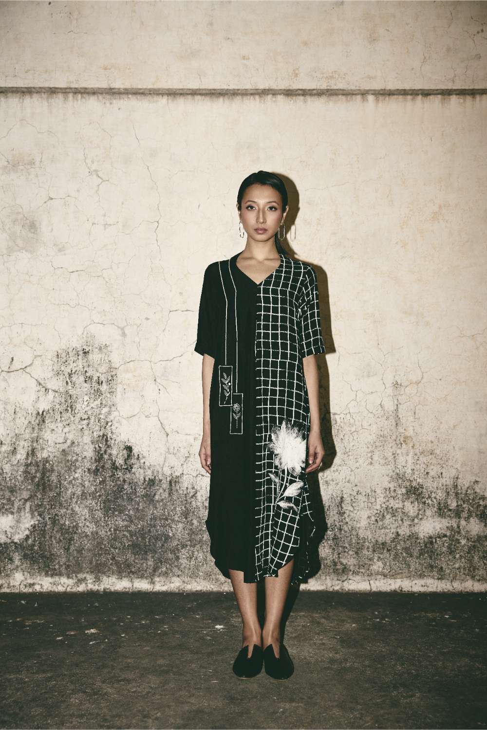 Grid Bloom Kaftan