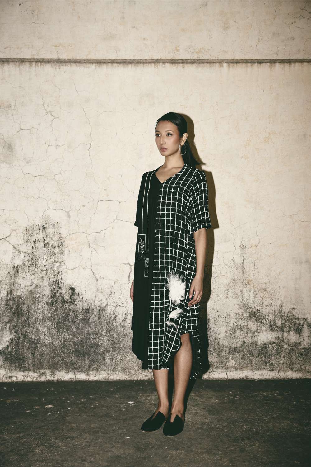 Grid Bloom Kaftan