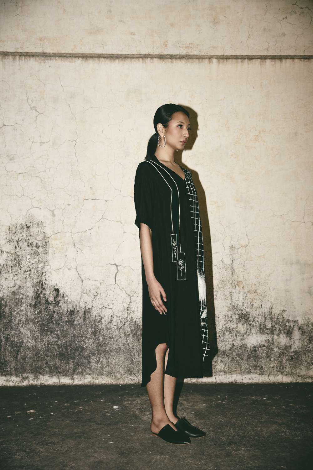Grid Bloom Kaftan