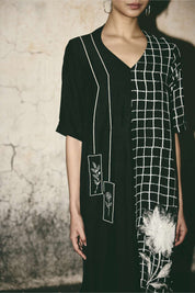 Grid Bloom Kaftan