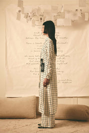 Bookmark Grid Kurta with Grid Pants