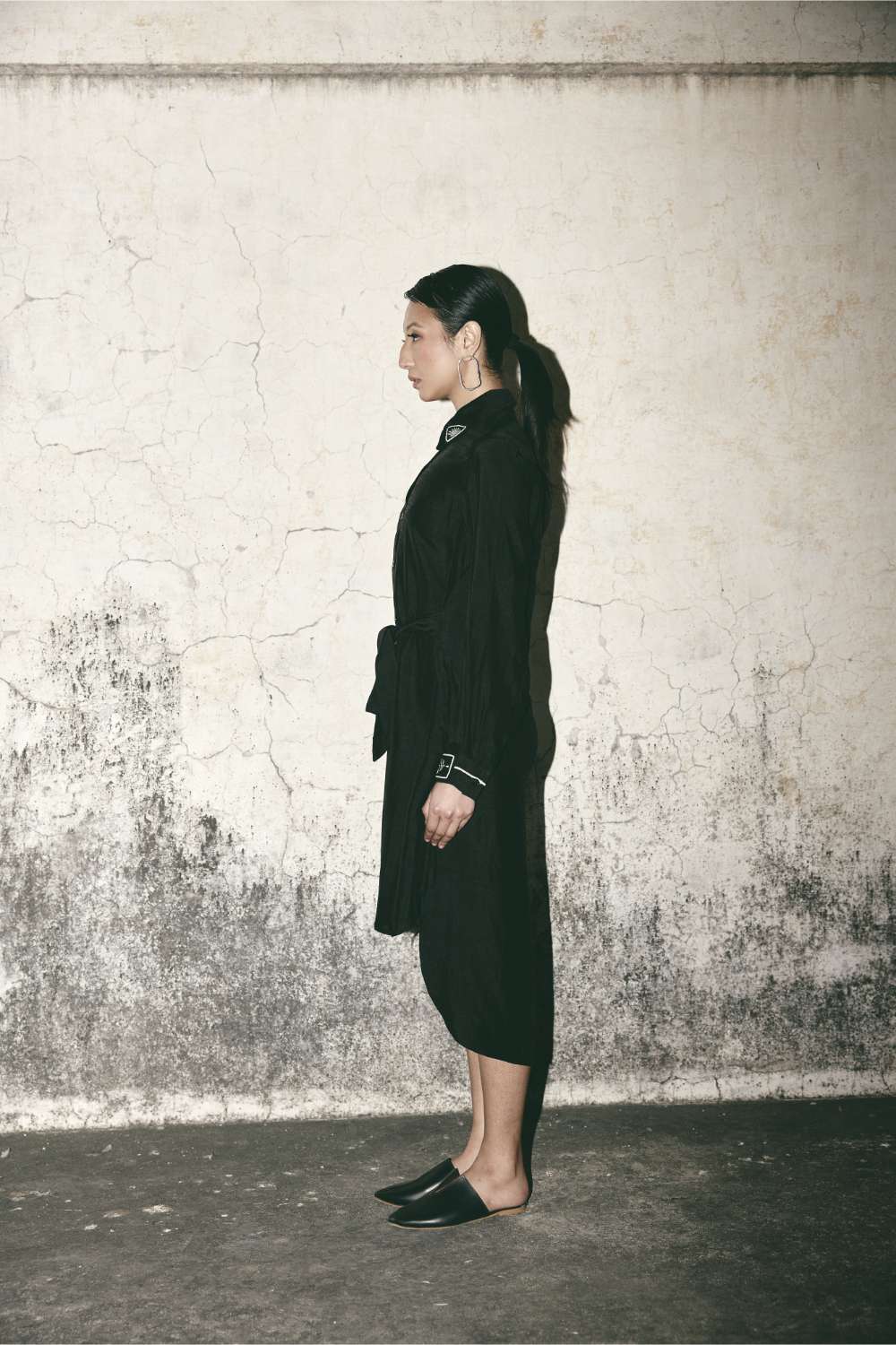 Black Canvas Shirt Dress