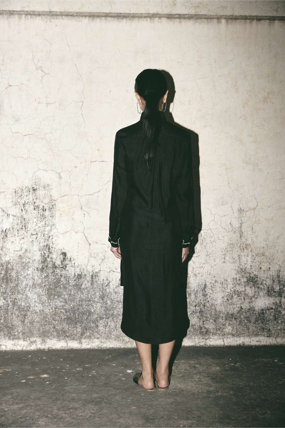 Black Canvas Shirt Dress