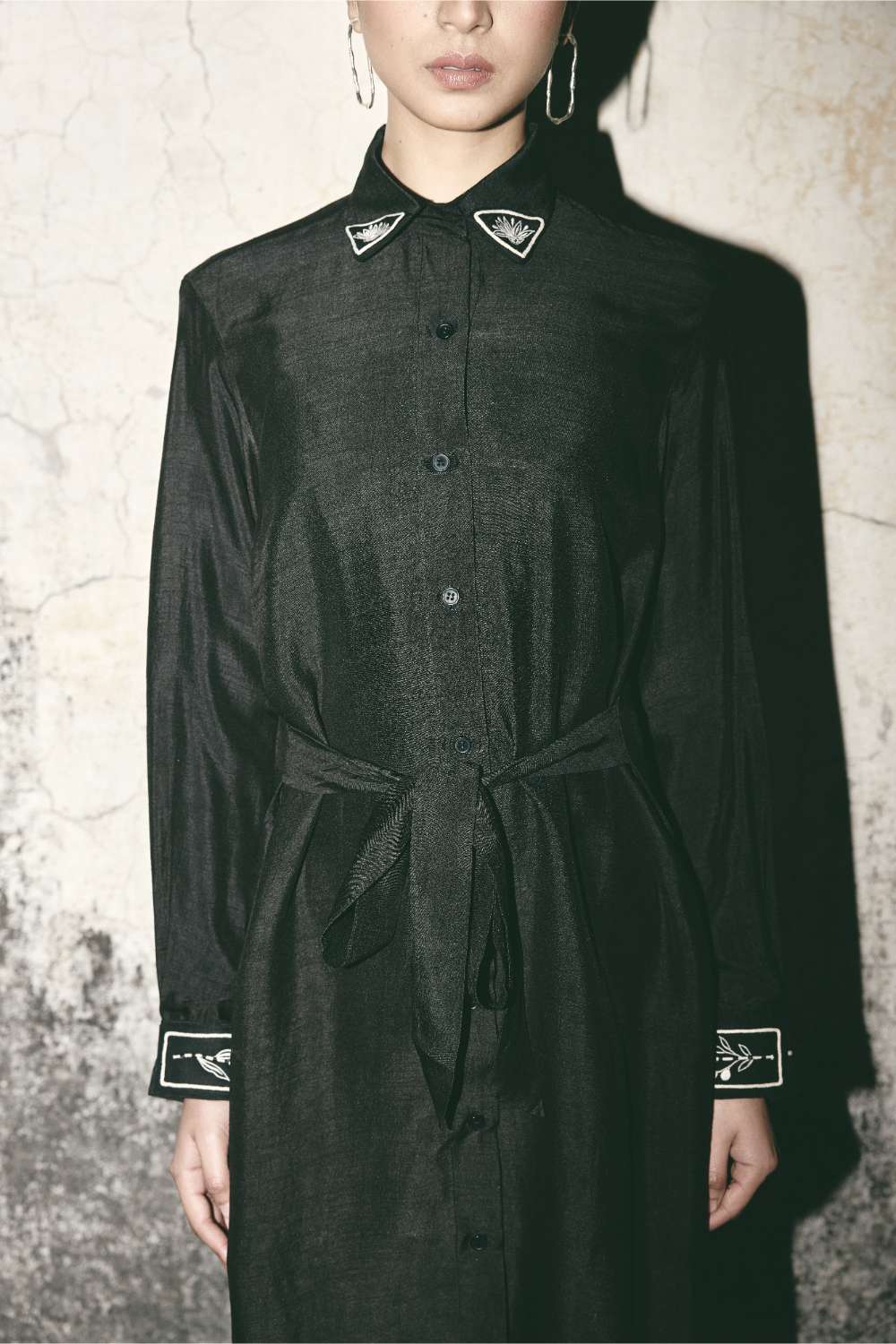 Black Canvas Shirt Dress