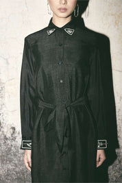 Black Canvas Shirt Dress